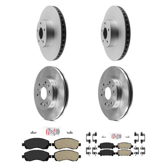 AmeriBRAKES® - AmeriPRO™ Plain Front and Rear Brake Kit with Semi-Metallic Pads