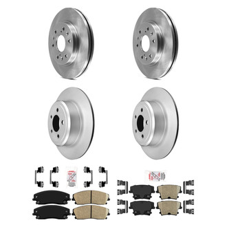 AmeriBRAKES® - AmeriPRO™ Plain Front and Rear Brake Kit with Ceramic Pads