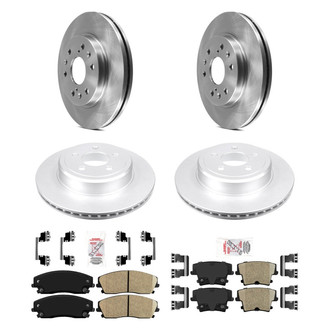 AmeriBRAKES® - AmeriPRO™ Plain Front and Rear Brake Kit with Ceramic Pads