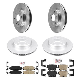 AmeriBRAKES® - AmeriPRO™ Plain Front and Rear Brake Kit with Ceramic Pads