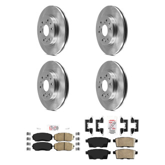 AmeriBRAKES® - AmeriPRO™ Plain Front and Rear Brake Kit with Ceramic Pads