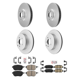 AmeriBRAKES® - AmeriPRO™ Plain Front and Rear Brake Kit with Ceramic Pads