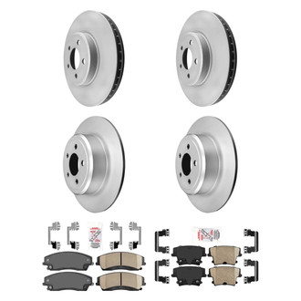 AmeriBRAKES® - AmeriPRO™ Plain Front and Rear Brake Kit with Ceramic Pads