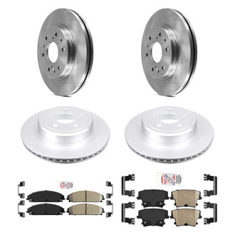 AmeriBRAKES® - AmeriPRO™ Plain Front and Rear Brake Kit with Ceramic Pads