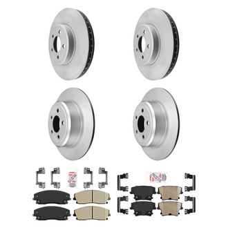 AmeriBRAKES® - AmeriPRO™ Plain Front and Rear Brake Kit with Ceramic Pads