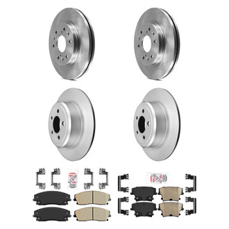 AmeriBRAKES® - AmeriPRO™ Plain Front and Rear Brake Kit with Ceramic Pads