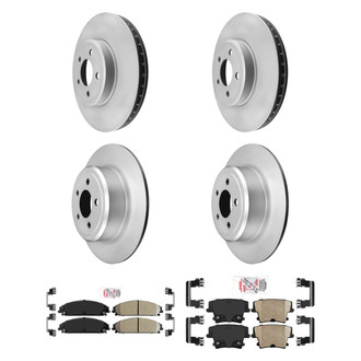 AmeriBRAKES® - AmeriPRO™ Plain Front and Rear Brake Kit with Ceramic Pads