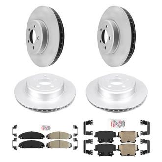 AmeriBRAKES® - AmeriPRO™ Plain Front and Rear Brake Kit with Ceramic Pads