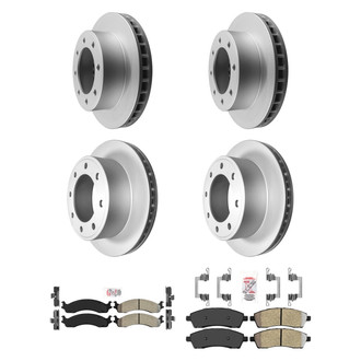 AmeriBRAKES® - AmeriPRO™ Plain Front and Rear Brake Kit with Semi-Metallic Pads
