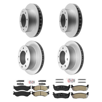 AmeriBRAKES® - AmeriPRO™ Plain Front and Rear Brake Kit with Semi-Metallic Pads