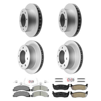 AmeriBRAKES® - AmeriPRO™ Plain Front and Rear Brake Kit with Semi-Metallic Pads