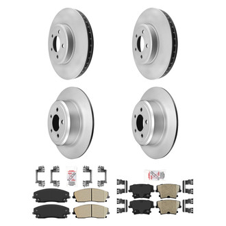 AmeriBRAKES® - AmeriPRO™ Plain Front and Rear Brake Kit with Ceramic Pads