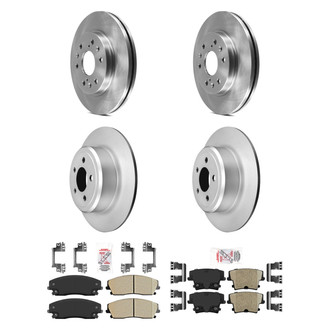 AmeriBRAKES® - AmeriPRO™ Plain Front and Rear Brake Kit with Ceramic Pads
