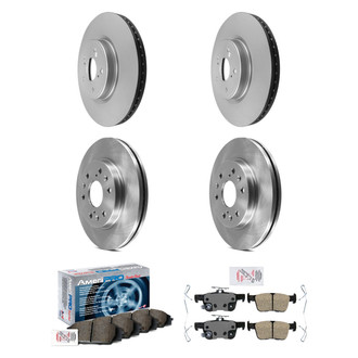 AmeriBRAKES® - AmeriPRO™ Plain Front and Rear Brake Kit with Ceramic Pads