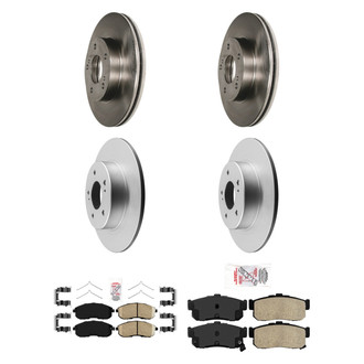 AmeriBRAKES® - AmeriPRO™ Plain Front and Rear Brake Kit with Ceramic Pads