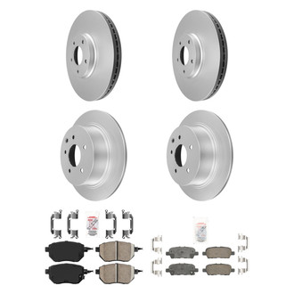 AmeriBRAKES® - AmeriPRO™ Plain Front and Rear Brake Kit with Ceramic Pads