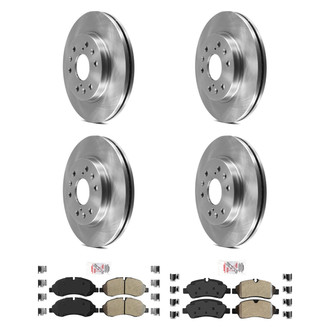 AmeriBRAKES® - AmeriPRO™ Plain Front and Rear Brake Kit with Semi-Metallic Pads