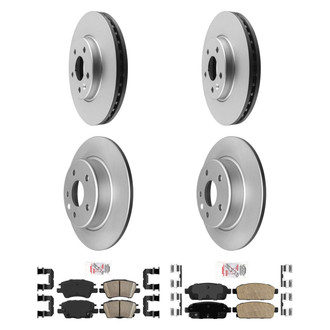 AmeriBRAKES® - AmeriPRO™ Plain Front and Rear Brake Kit with Ceramic Pads