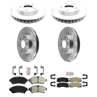 AmeriBRAKES® - AmeriPRO™ Plain Front and Rear Brake Kit with Semi-Metallic Pads