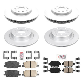 AmeriBRAKES® - AmeriPRO™ Plain Front and Rear Brake Kit with Ceramic Pads
