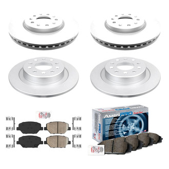 AmeriBRAKES® - AmeriPRO™ Plain Front and Rear Brake Kit with Ceramic Pads