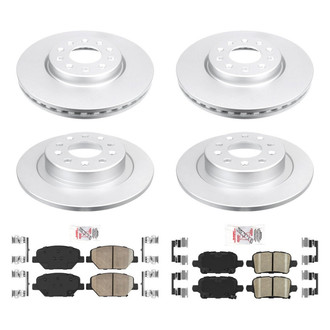 AmeriBRAKES® - AmeriPRO™ Plain Front and Rear Brake Kit with Ceramic Pads