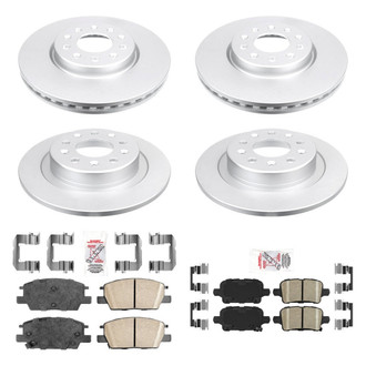 AmeriBRAKES® - AmeriPRO™ Plain Front and Rear Brake Kit with Ceramic Pads