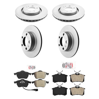 AmeriBRAKES® - AmeriPRO™ Plain Front and Rear Brake Kit with Semi-Metallic Pads