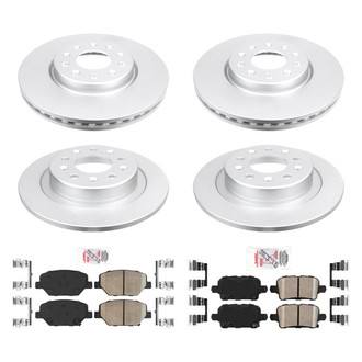 AmeriBRAKES® - AmeriPRO™ Plain Front and Rear Brake Kit with Ceramic Pads