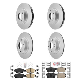 AmeriBRAKES® - AmeriPRO™ Plain Front and Rear Brake Kit with Ceramic Pads