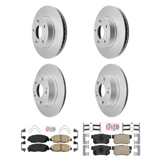 AmeriBRAKES® - AmeriPRO™ Plain Front and Rear Brake Kit with Ceramic Pads