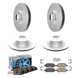 AmeriBRAKES® - AmeriPRO™ Plain Front and Rear Brake Kit with Ceramic Pads