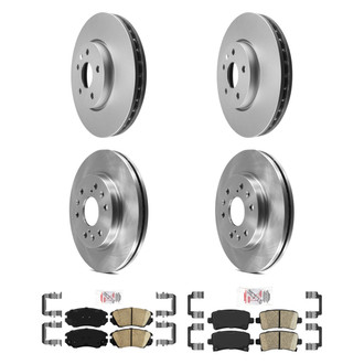 AmeriBRAKES® - AmeriPRO™ Plain Front and Rear Brake Kit with Ceramic Pads