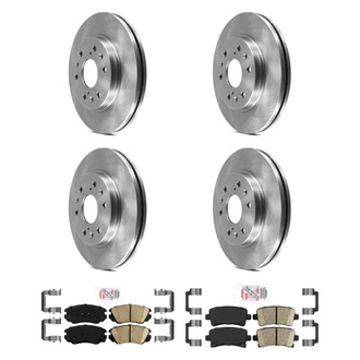 AmeriBRAKES® - AmeriPRO™ Plain Front and Rear Brake Kit with Ceramic Pads