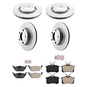AmeriBRAKES® - AmeriPRO™ Plain Front and Rear Brake Kit with Semi-Metallic Pads
