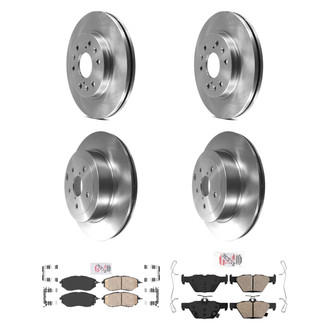 AmeriBRAKES® - AmeriPRO™ Plain Front and Rear Brake Kit with Ceramic Pads