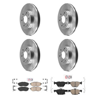 AmeriBRAKES® - AmeriPRO™ Plain Front and Rear Brake Kit with Ceramic Pads