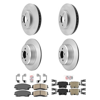 AmeriBRAKES® - AmeriPRO™ Plain Front and Rear Brake Kit with Ceramic Pads