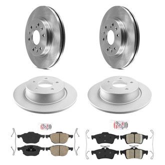 AmeriBRAKES® - AmeriPRO™ Plain Front and Rear Brake Kit with Ceramic Pads