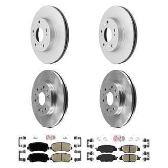 AmeriBRAKES® - AmeriPRO™ Plain Front and Rear Brake Kit with Ceramic Pads