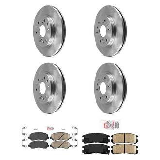 AmeriBRAKES® - AmeriPRO™ Plain Front and Rear Brake Kit with Ceramic Pads