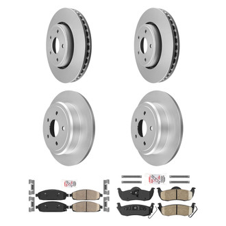 AmeriBRAKES® - AmeriPRO™ Plain Front and Rear Brake Kit with Ceramic Pads