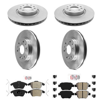 AmeriBRAKES® - AmeriPRO™ Plain Front and Rear Brake Kit with Semi-Metallic Pads