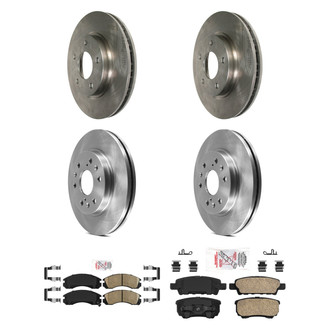 AmeriBRAKES® - AmeriPRO™ Plain Front and Rear Brake Kit with Ceramic Pads