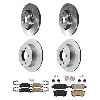 AmeriBRAKES® - AmeriPRO™ Plain Front and Rear Brake Kit with Ceramic Pads