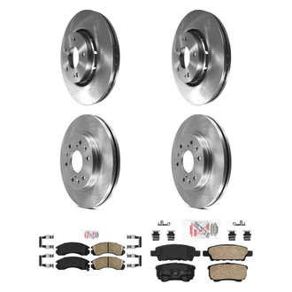 AmeriBRAKES® - AmeriPRO™ Plain Front and Rear Brake Kit with Ceramic Pads