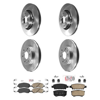 AmeriBRAKES® - AmeriPRO™ Plain Front and Rear Brake Kit with Ceramic Pads
