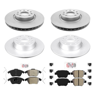 AmeriBRAKES® - AmeriPRO™ Plain Front and Rear Brake Kit with Semi-Metallic Pads