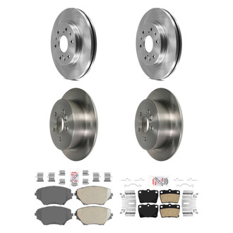 AmeriBRAKES® - AmeriPRO™ Plain Front and Rear Brake Kit with Ceramic Pads
