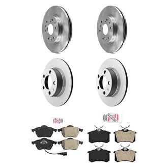 AmeriBRAKES® - AmeriPRO™ Plain Front and Rear Brake Kit with Semi-Metallic Pads
